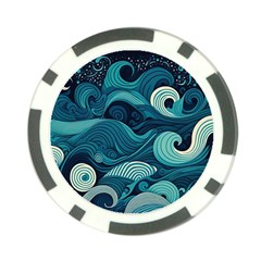 Waves Ocean Sea Abstract Whimsical Abstract Art Poker Chip Card Guard (10 Pack)