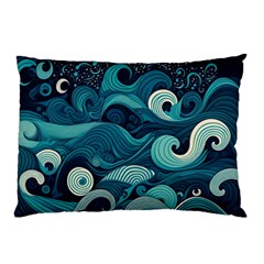 Waves Ocean Sea Abstract Whimsical Abstract Art Pillow Case (two Sides)