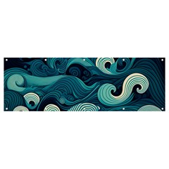 Waves Ocean Sea Abstract Whimsical Abstract Art Banner And Sign 12  X 4 