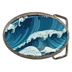 Waves Ocean Sea Pattern Water Tsunami Rough Seas Belt Buckles