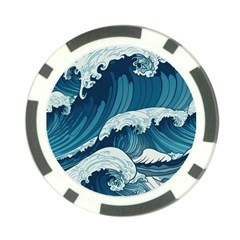 Waves Ocean Sea Pattern Water Tsunami Rough Seas Poker Chip Card Guard (10 Pack)