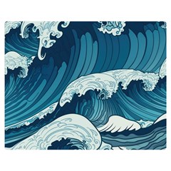 Waves Ocean Sea Pattern Water Tsunami Rough Seas Premium Plush Fleece Blanket (medium)