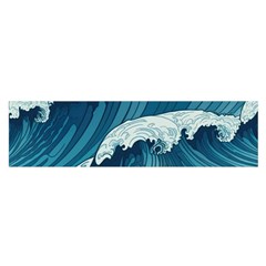 Waves Ocean Sea Pattern Water Tsunami Rough Seas Oblong Satin Scarf (16  X 60 )