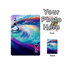 Waves Ocean Sea Tsunami Nautical Nature Water Playing Cards 54 Designs (mini) by Ravend