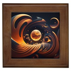 Ai Generated Swirl Space Design Fractal Light Abstract Framed Tile