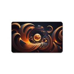 Ai Generated Swirl Space Design Fractal Light Abstract Magnet (name Card) by Ravend