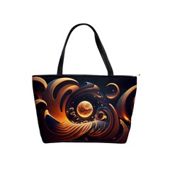 Ai Generated Swirl Space Design Fractal Light Abstract Classic Shoulder Handbag by Ravend