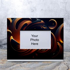 Ai Generated Swirl Space Design Fractal Light Abstract White Tabletop Photo Frame 4 x6  by Ravend