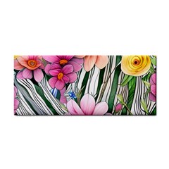 Beautiful Big Blooming Flowers Watercolor Hand Towel by GardenOfOphir