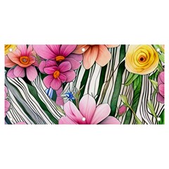 Beautiful Big Blooming Flowers Watercolor Banner And Sign 6  X 3  by GardenOfOphir