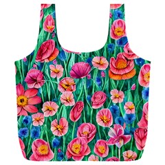 Blossom-filled Watercolor Flowers Full Print Recycle Bag (xxxl) by GardenOfOphir