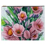 Azure Watercolor Flowers Cosmetic Bag (XXXL) Front