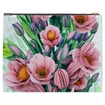 Azure Watercolor Flowers Cosmetic Bag (XXXL) Back