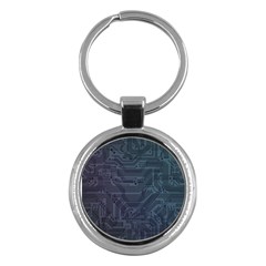 Circuit Board Circuits Mother Board Computer Chip Key Chain (round) by Ravend