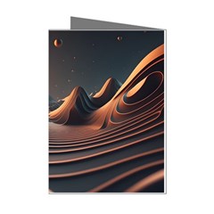 Ai Generated Swirl Space Design Fractal Light Art Mini Greeting Cards (pkg Of 8)