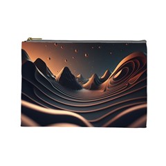 Ai Generated Swirl Space Design Fractal Light Art Cosmetic Bag (large) by Ravend