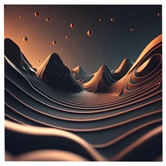 Ai Generated Swirl Space Design Fractal Light Art Wooden Puzzle Square by Ravend