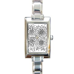 Flowers Template Line Art Pattern Coloring Page Rectangle Italian Charm Watch