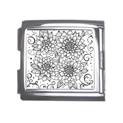 Flowers Template Line Art Pattern Coloring Page Mega Link Italian Charm (18mm) by Ravend