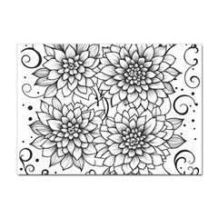 Flowers Template Line Art Pattern Coloring Page Sticker A4 (10 Pack)