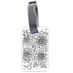 Flowers Template Line Art Pattern Coloring Page Luggage Tag (one Side)