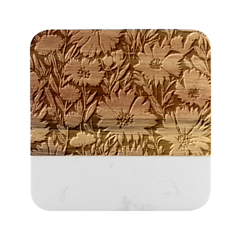 Bountiful Blossoms Marble Wood Coaster (square) by GardenOfOphir