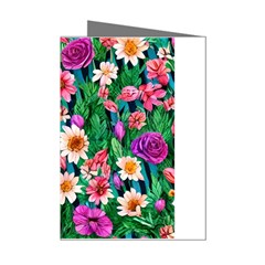 Creative Crimson Crisp Watercolor Flowers Mini Greeting Cards (Pkg of 8)