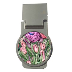 Chic Choice Classic Watercolor Flowers Money Clips (round)  by GardenOfOphir