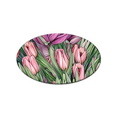 Chic Choice Classic Watercolor Flowers Sticker Oval (100 Pack)