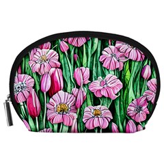 Blushing Bold Botanical Watercolor Flowers Accessory Pouch (large)