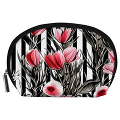 Chic Watercolor Flowers Accessory Pouch (large)
