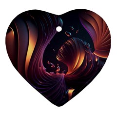 Ai Generated Swirls Space Design Fractal Light 3d Art Pattern Ornament (heart)