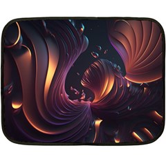 Ai Generated Swirls Space Design Fractal Light 3d Art Pattern Fleece Blanket (mini)