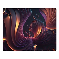 Ai Generated Swirls Space Design Fractal Light 3d Art Pattern Premium Plush Fleece Blanket (large)