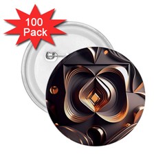 Ai Generated Swirls Space Design Fractal Light 3d Pattern 2 25  Buttons (100 Pack) 