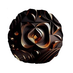 Ai Generated Swirls Space Design Fractal Light 3d Pattern Standard 15  Premium Flano Round Cushions by Ravend