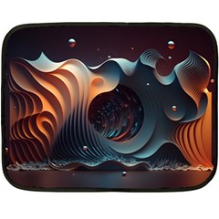 Ai Generated Space Design Fractal Light Motion Fleece Blanket (mini) by Ravend