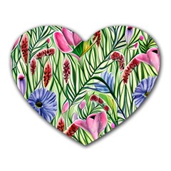 Celestial Watercolor Flower Heart Mousepad