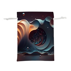 Ai Generated Space Design Fractal Light Motion Lightweight Drawstring Pouch (l)