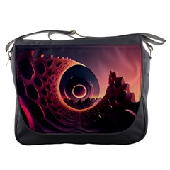 Ai Generated Swirl Space Design Fractal Light 3d Art Messenger Bag