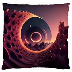 Ai Generated Swirl Space Design Fractal Light 3d Art Large Cushion Case (one Side)