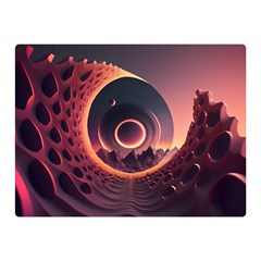 Ai Generated Swirl Space Design Fractal Light 3d Art Premium Plush Fleece Blanket (mini)