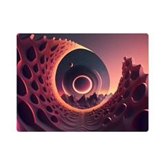 Ai Generated Swirl Space Design Fractal Light 3d Art One Side Premium Plush Fleece Blanket (mini) by Ravend