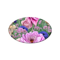 Broken And Budding Watercolor Flowers Sticker (oval) by GardenOfOphir