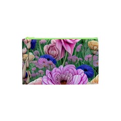 Broken And Budding Watercolor Flowers Cosmetic Bag (xs) by GardenOfOphir