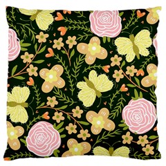 Flowers Rose Blossom Pattern Creative Motif Large Cushion Case (two Sides)