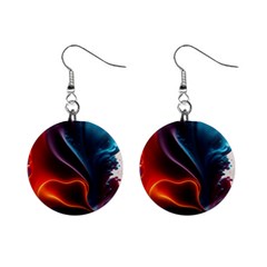 Ai Generated Swirl Splash Blaze Design Art Mini Button Earrings