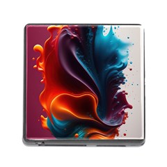 Ai Generated Swirl Splash Blaze Design Art Memory Card Reader (square 5 Slot) by Ravend