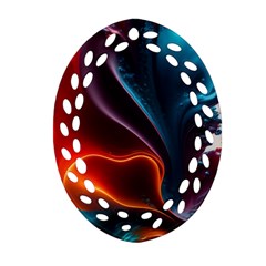 Ai Generated Swirl Splash Blaze Design Art Ornament (oval Filigree)