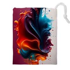 Ai Generated Swirl Splash Blaze Design Art Drawstring Pouch (4xl) by Ravend